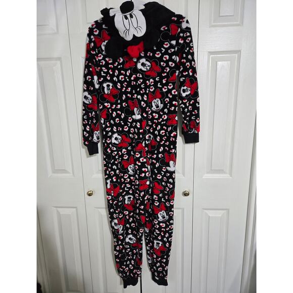 Disney small women's Minnie mouse one piece fleece pajamas - Picture 6 of 10